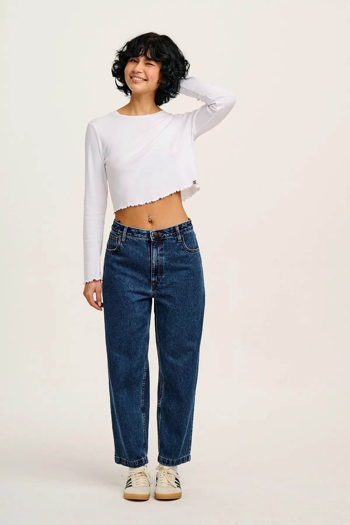 Hot Drew - Straight Leg Denim Jeans in Mid Wash Blue All Bottoms|Tall Range