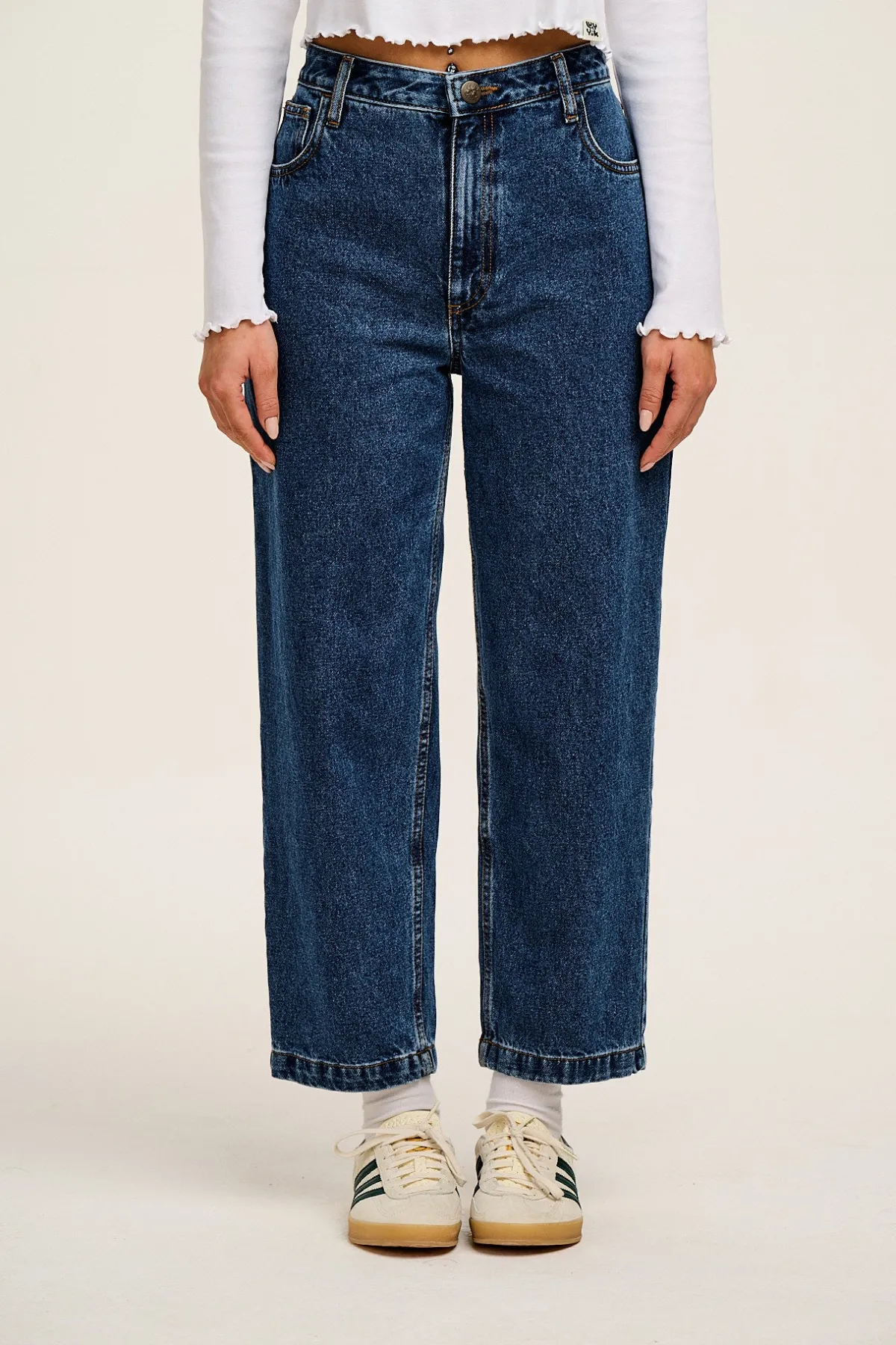 Hot Drew - Straight Leg Denim Jeans in Mid Wash Blue All Bottoms|Tall Range