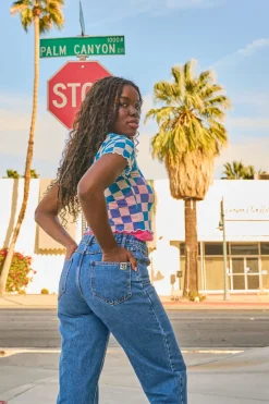 Hot Drew - Straight Leg Denim Jeans in Mid Wash Blue All Bottoms|Tall Range