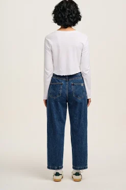 Hot Drew - Straight Leg Denim Jeans in Mid Wash Blue All Bottoms|Tall Range