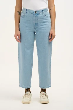 Online Drew - Straight Leg Denim Jeans in Light Wash Blue All Bottoms|Jeans