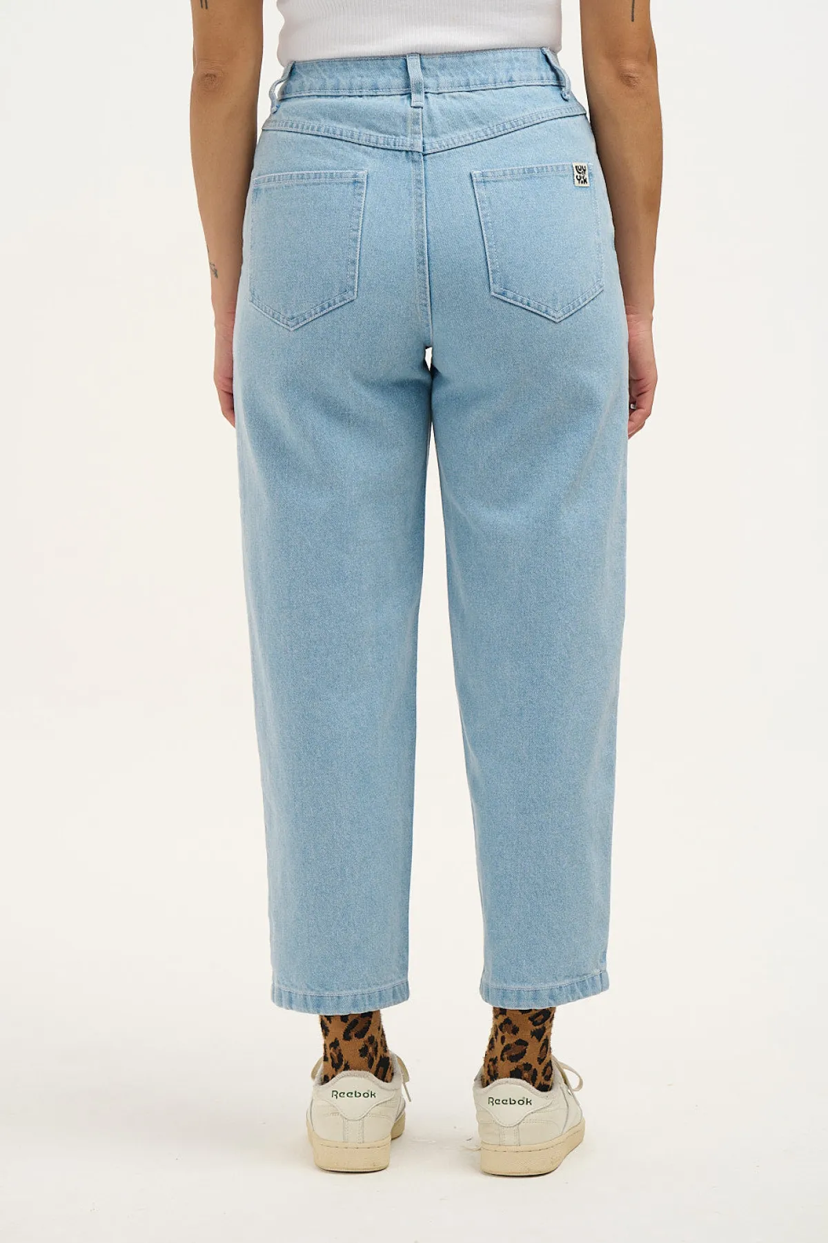 Online Drew - Straight Leg Denim Jeans in Light Wash Blue All Bottoms|Jeans
