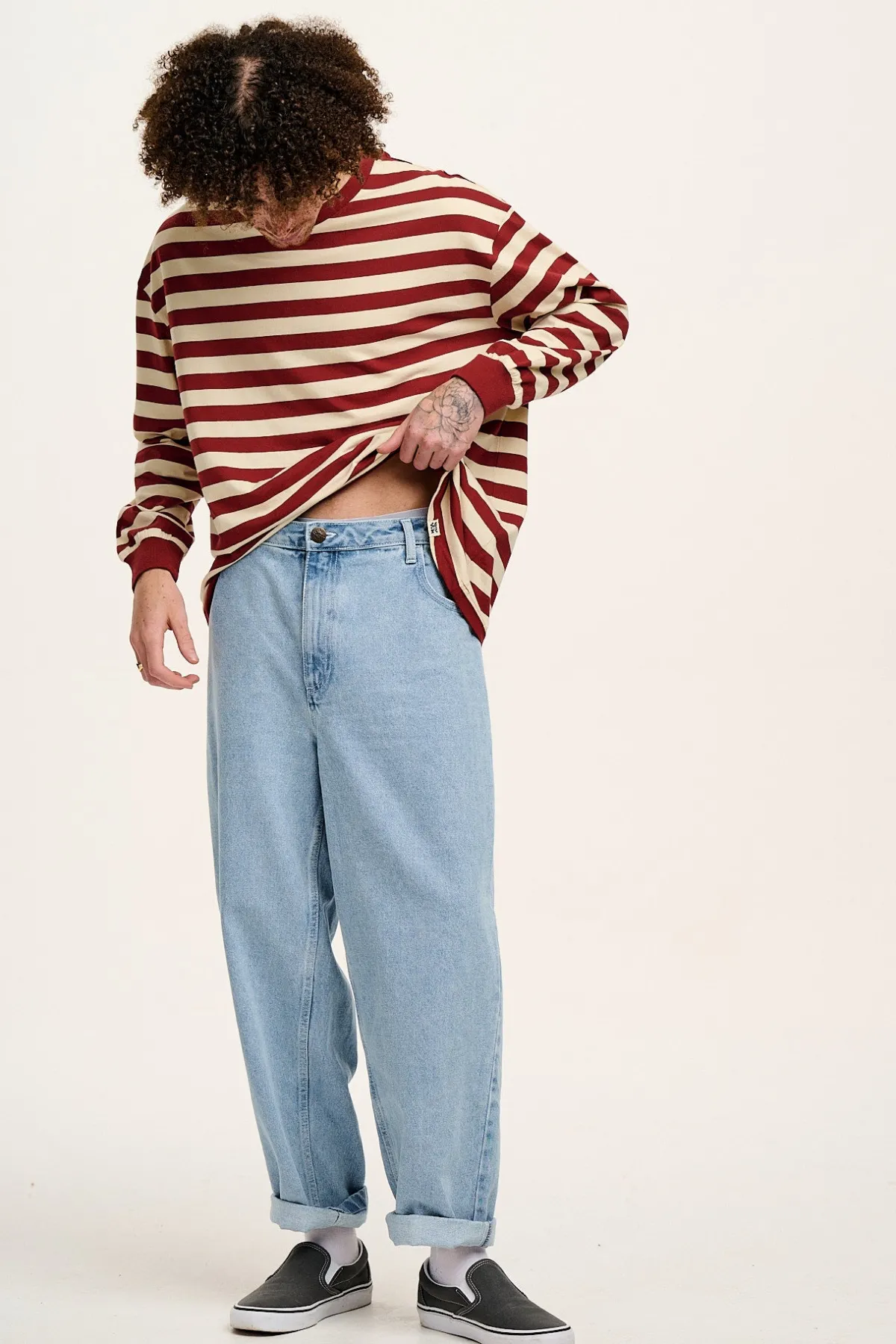 Online Drew - Straight Leg Denim Jeans in Light Wash Blue All Bottoms|Jeans