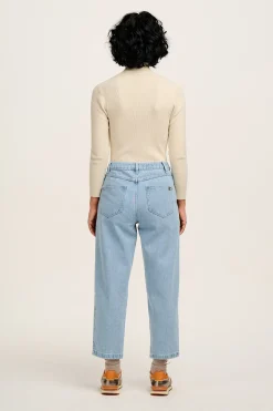 Online Drew - Straight Leg Denim Jeans in Light Wash Blue All Bottoms|Jeans