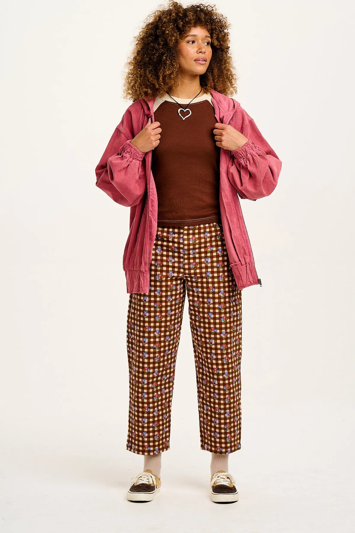 Fashion Drew - Straight Leg Twill Trousers in Meryl Check Print All Bottoms