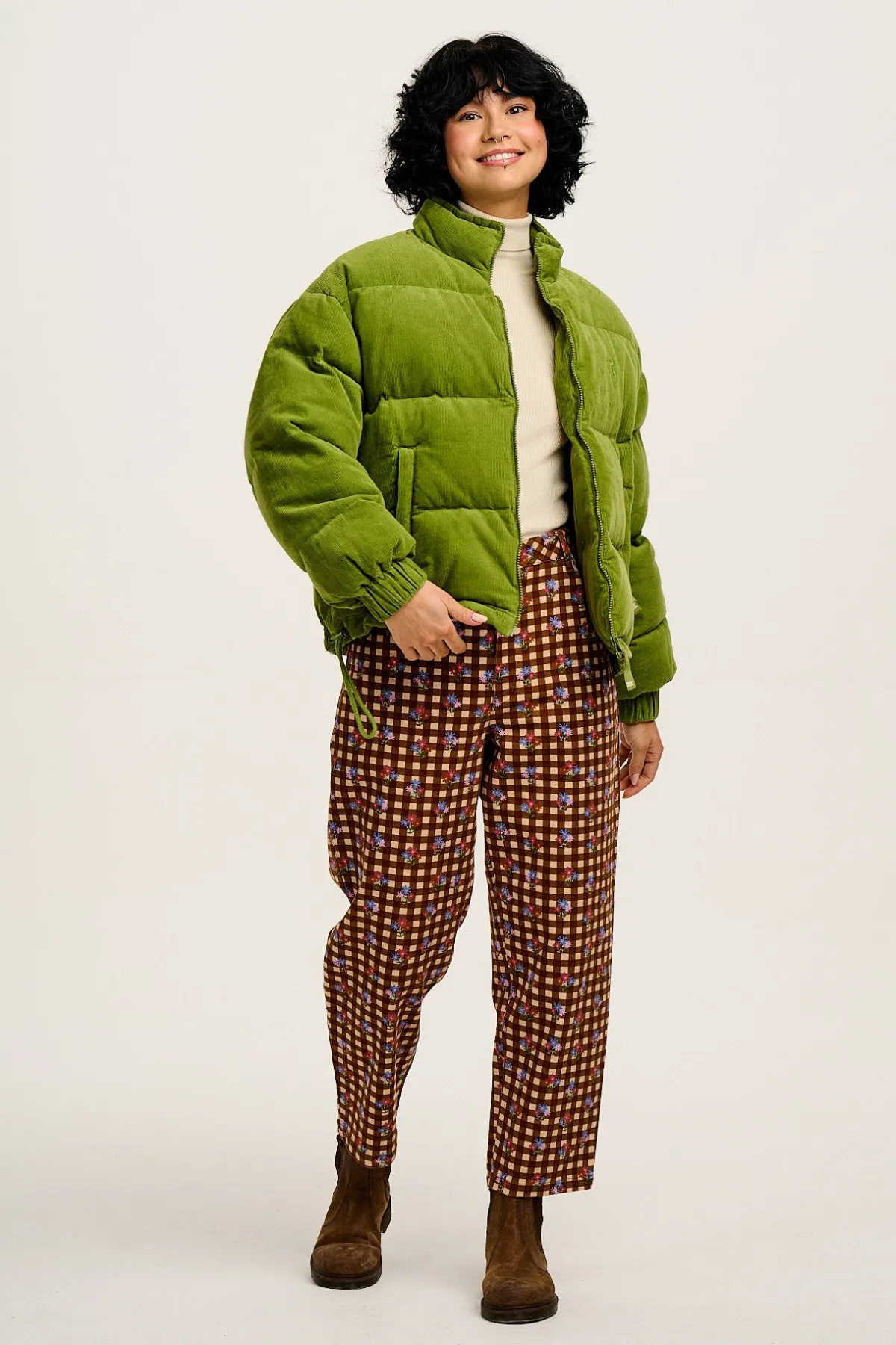 Fashion Drew - Straight Leg Twill Trousers in Meryl Check Print All Bottoms