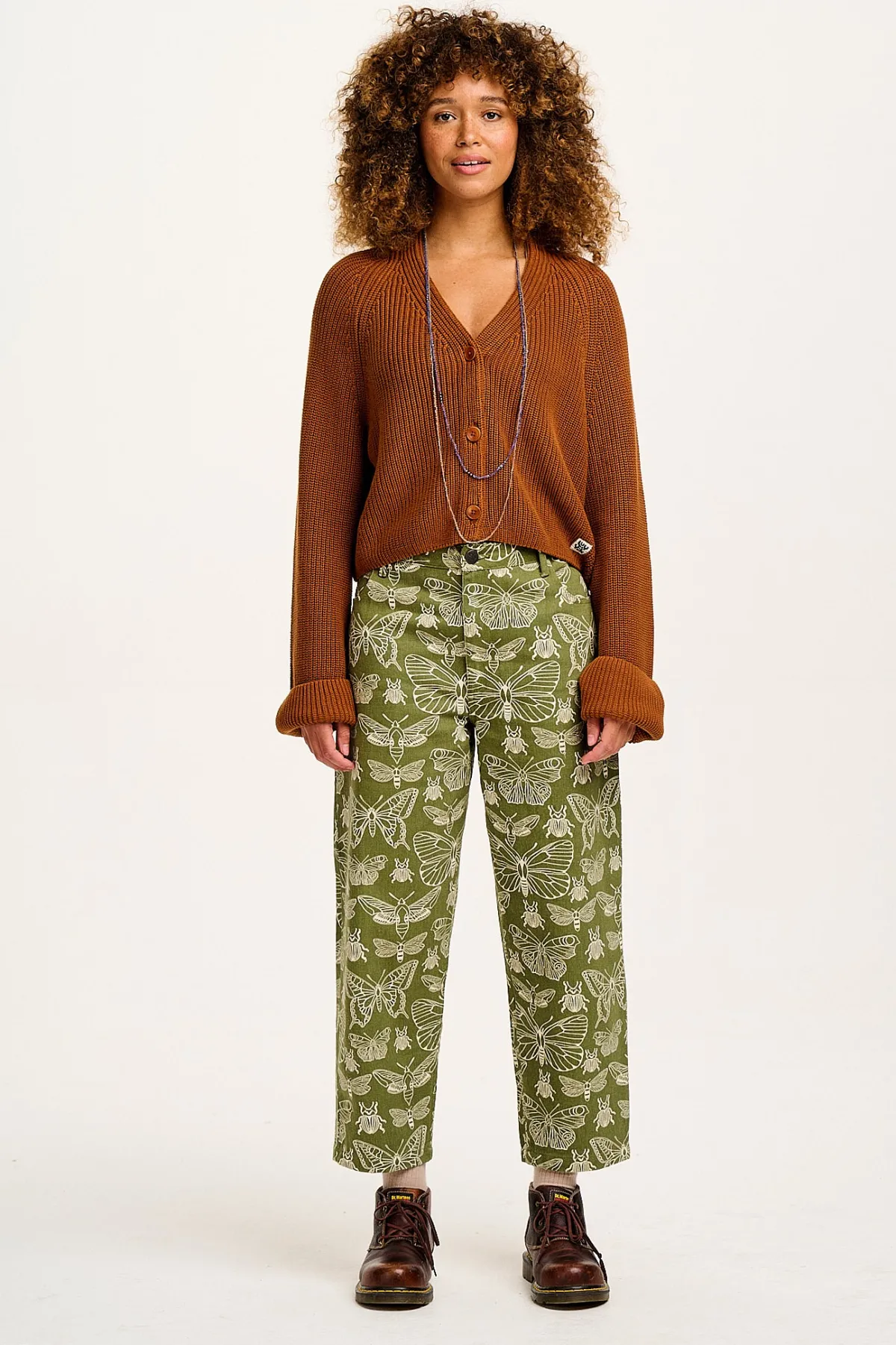 Online Drew - Straight Leg Twill Trousers in Papilio Print All Bottoms|Trousers