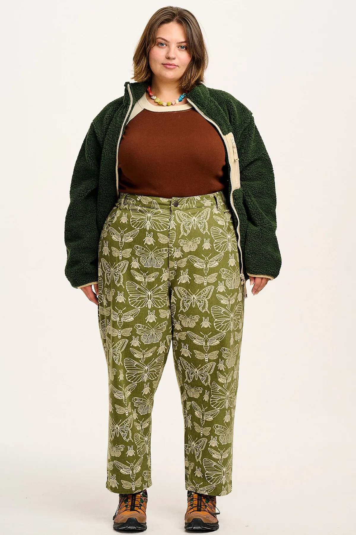 Online Drew - Straight Leg Twill Trousers in Papilio Print All Bottoms|Trousers