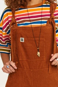 Hot Easton - Corduroy Dungarees in Caramel Brown All Dungarees|Easton - 90S Skater