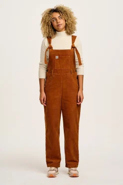 Hot Easton - Corduroy Dungarees in Caramel Brown All Dungarees|Easton - 90S Skater