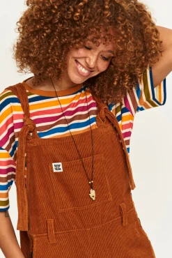 Hot Easton - Corduroy Dungarees in Caramel Brown All Dungarees|Easton - 90S Skater