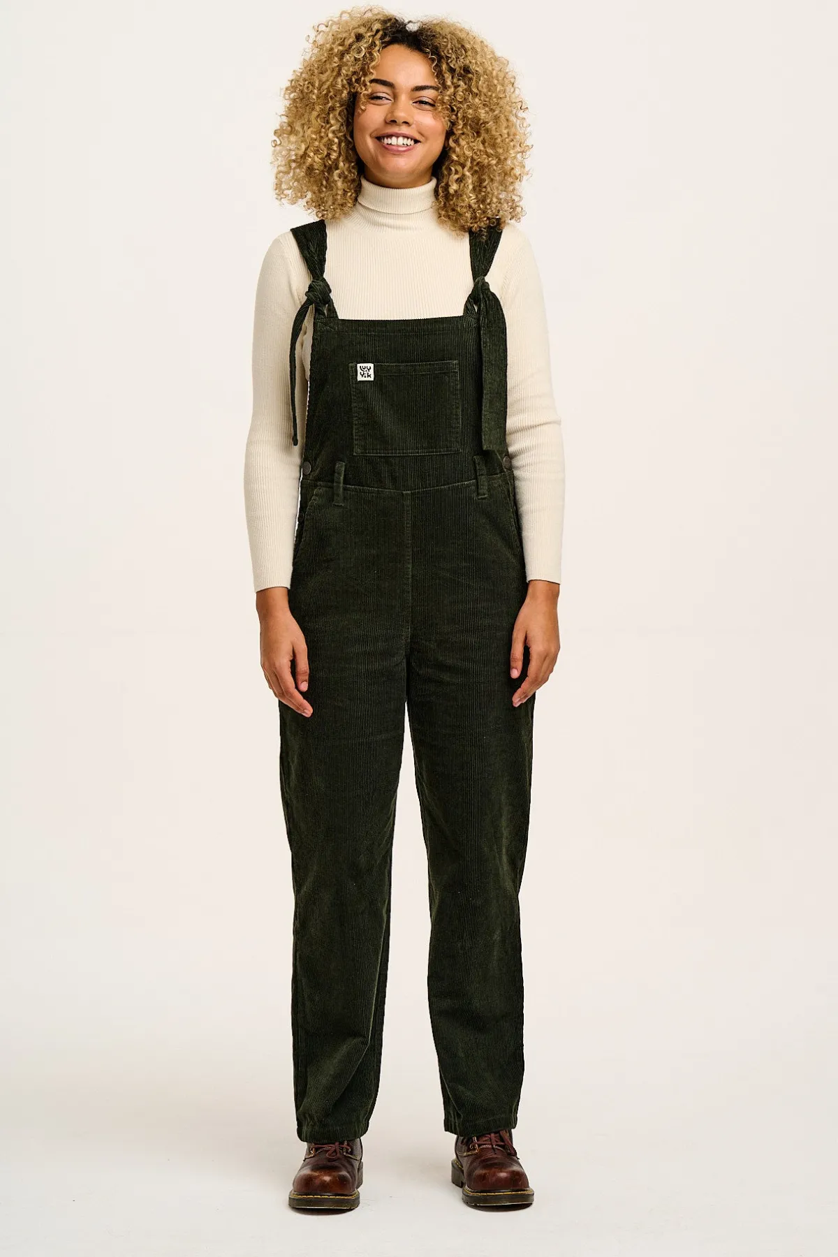 Fashion Easton - Corduroy Dungarees in Dark Olive Green All Dungarees|Easton - 90S Skater