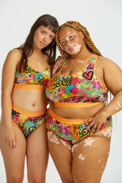 Fashion Fleur - Cotton & Bamboo Thong in Graffiti Print All Underwear