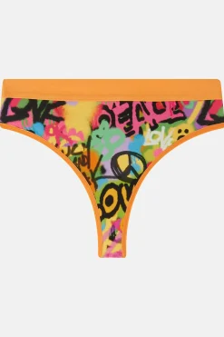 Fashion Fleur - Cotton & Bamboo Thong in Graffiti Print All Underwear