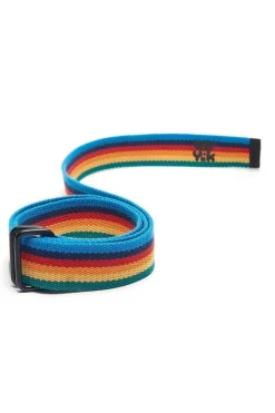 Clearance Flynn - D-Ring Cotton Webbing Belt in Rainbow Stripe All Accessories|Belts