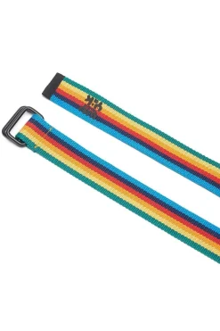 Clearance Flynn - D-Ring Cotton Webbing Belt in Rainbow Stripe All Accessories|Belts