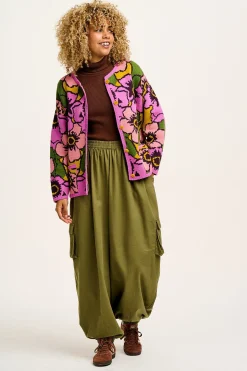 Outlet Frederika - Cardigan in Purple Poppies Print All Outerwear & Knitwear|Knitwear