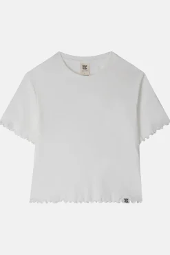 Sale Greta - Cropped Cotton Top in Ecru All Tops & Tees|Cropped Tops