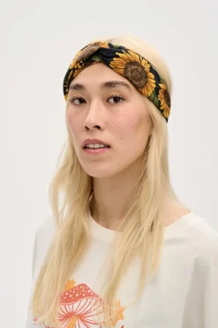 Outlet Hallie - Twist Top Cotton Headband in Sunflower Print Hats & Hair