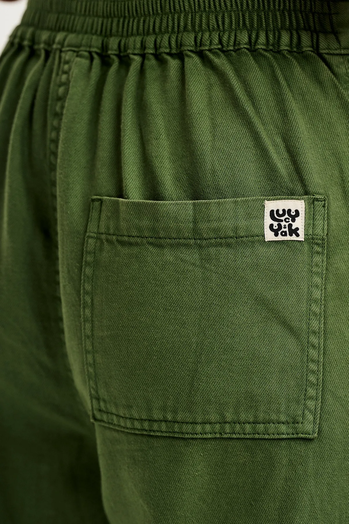Hot Halston - Wide leg Cotton & Hemp Trousers in Highland Green All Bottoms