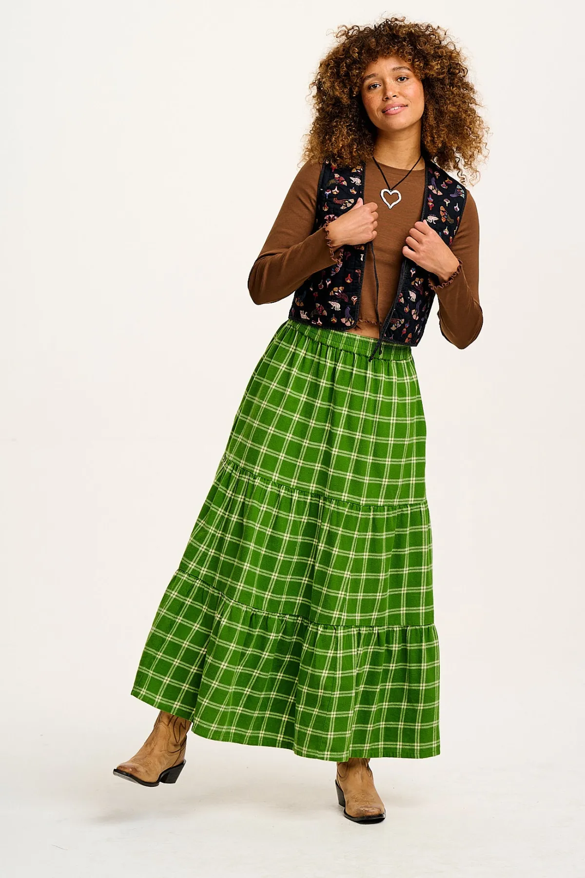 Online Hansel - Long Sleeve Cotton Top in Chestnut All Tops & Tees|Cropped Tops