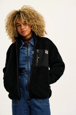 Online Harper - Borg Fleece Jacket in Black All Outerwear & Knitwear|Fleeces