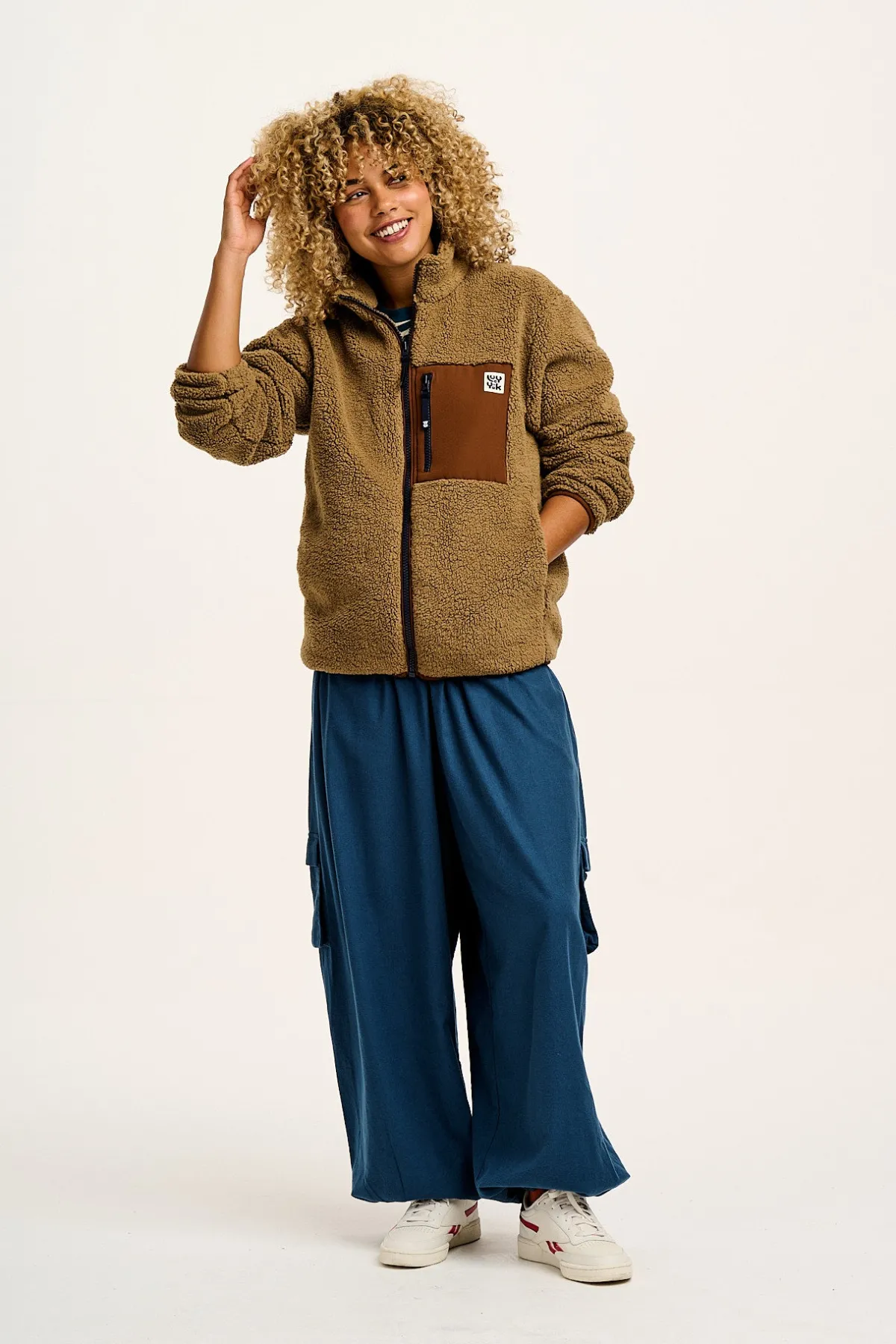 Fashion Harper - Borg Fleece Jacket in Mocha Chocca Latte Brown All Outerwear & Knitwear|Fleeces