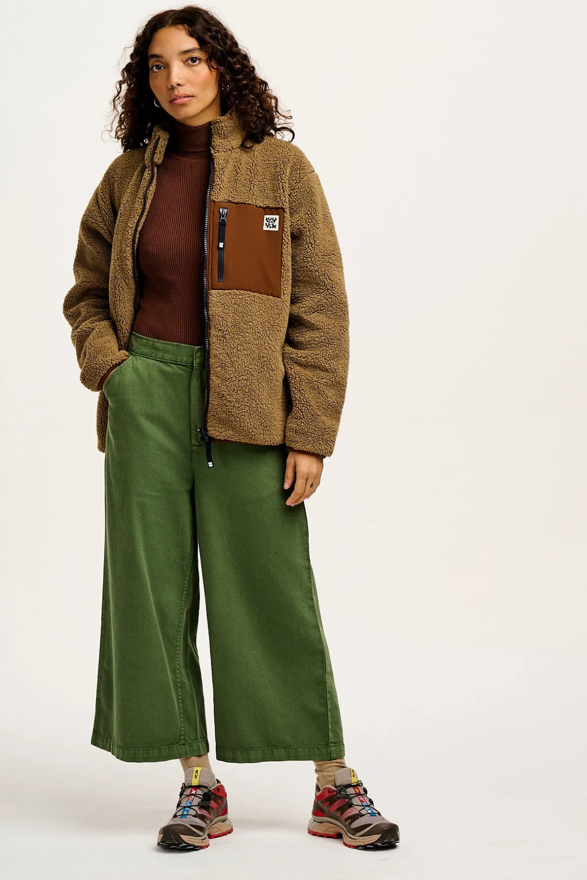 Fashion Harper - Borg Fleece Jacket in Mocha Chocca Latte Brown All Outerwear & Knitwear|Fleeces