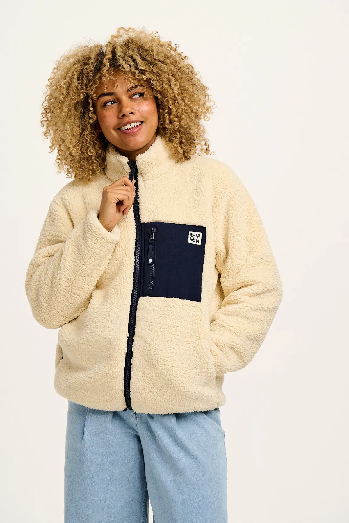 Best Harper - Borg Fleece Jacket in Cream All Outerwear & Knitwear|Fleeces