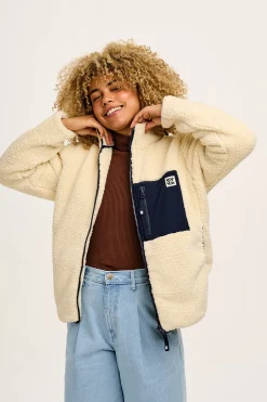 Best Harper - Borg Fleece Jacket in Cream All Outerwear & Knitwear|Fleeces