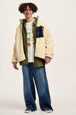 Best Harper - Borg Fleece Jacket in Cream All Outerwear & Knitwear|Fleeces