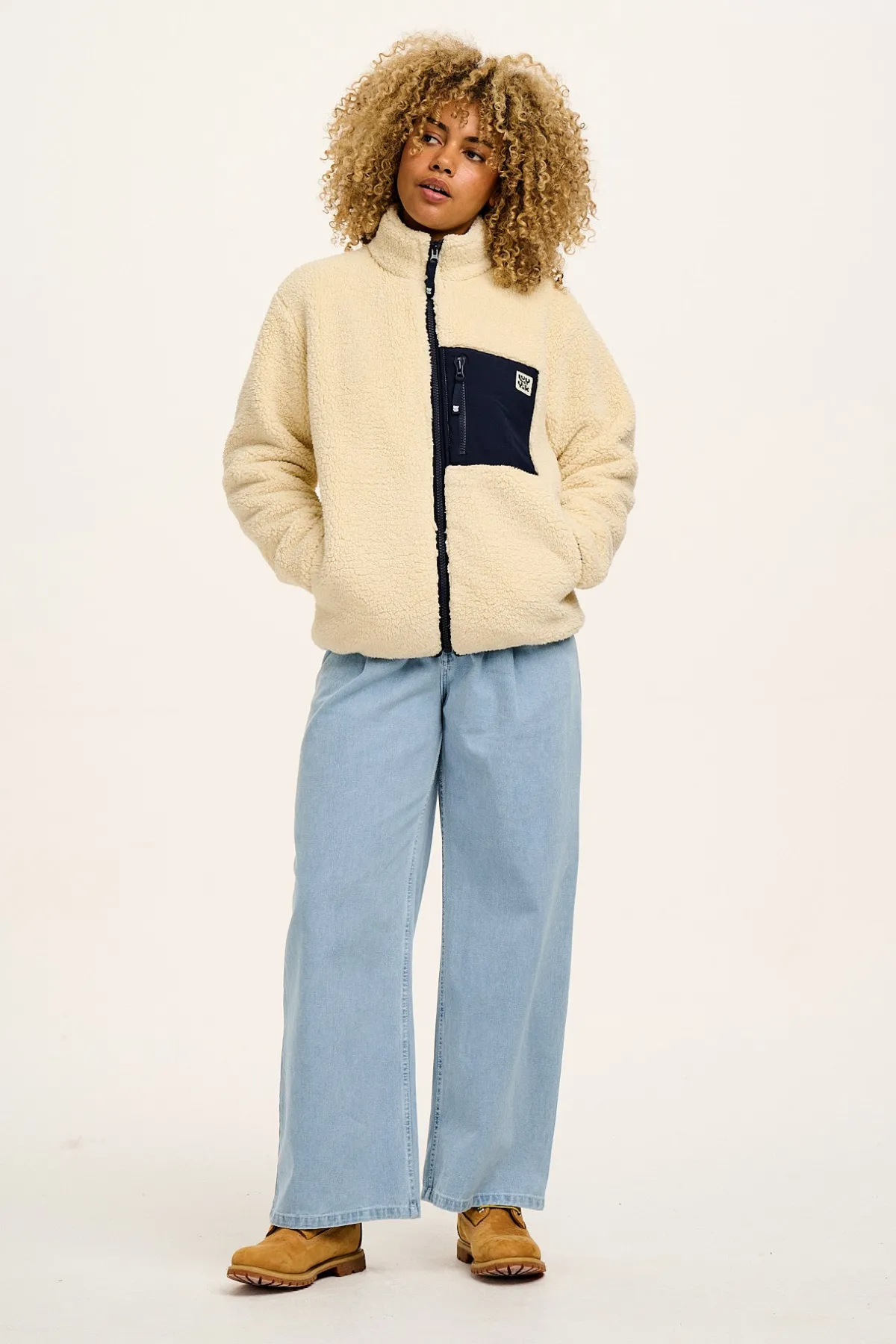 Best Harper - Borg Fleece Jacket in Cream All Outerwear & Knitwear|Fleeces