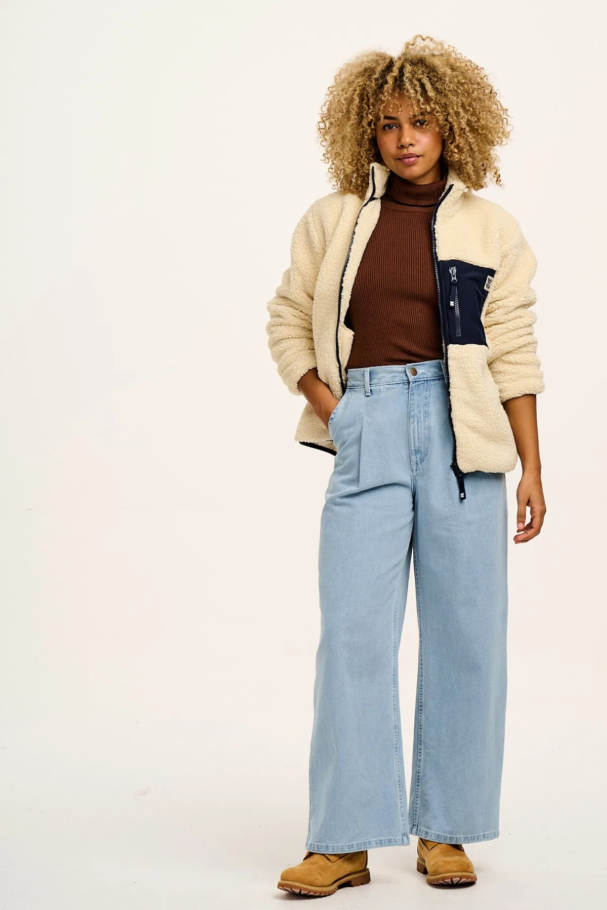 Best Harper - Borg Fleece Jacket in Cream All Outerwear & Knitwear|Fleeces