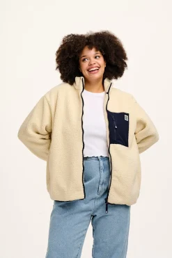 Best Harper - Borg Fleece Jacket in Cream All Outerwear & Knitwear|Fleeces