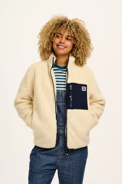 Best Harper - Borg Fleece Jacket in Cream All Outerwear & Knitwear|Fleeces