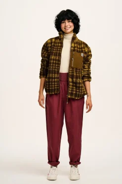 Clearance Harper - Borg Fleece Jacket in Brown Cher Check All Outerwear & Knitwear|Jackets