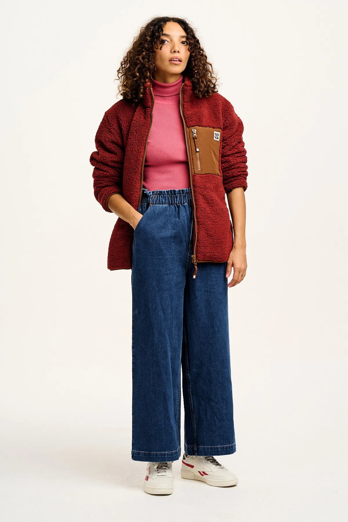 Clearance Harper - Borg Fleece Jacket in Jasper Red All Outerwear & Knitwear|Fleeces