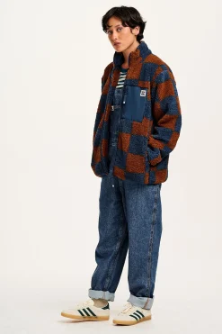 Sale Harper - Fleece Jacket in Brown & Blue Chester Check Print All Outerwear & Knitwear|Jackets