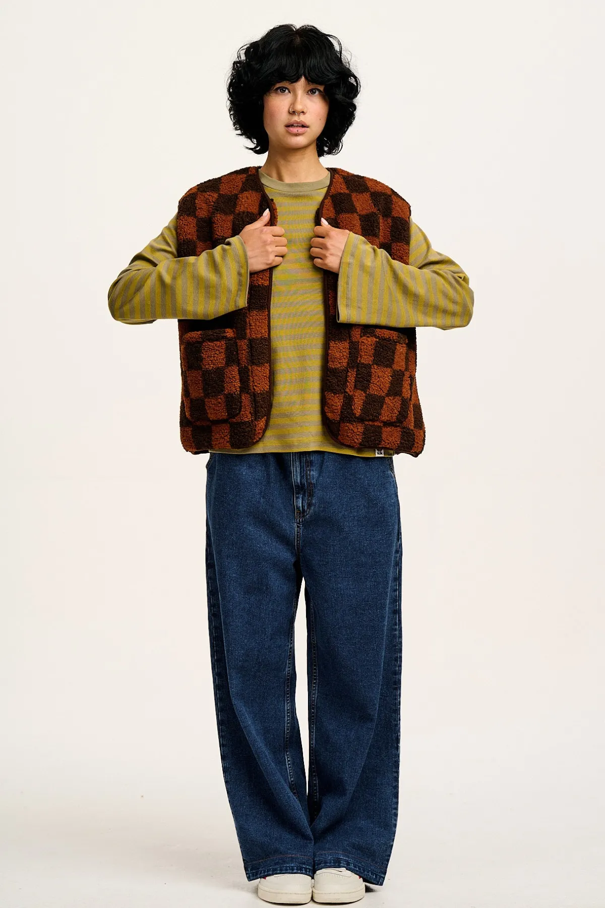 Discount Hermione - Fluted Cotton Top in Green Stripe All Tops & Tees|Long Sleeve Tops