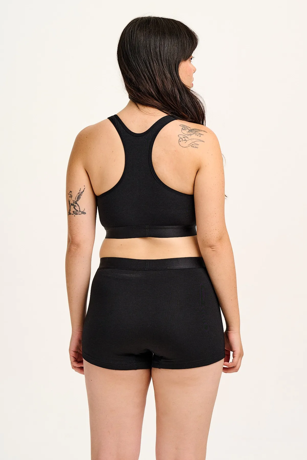 Fashion Iona - Racer Back Cotton & Bamboo Crop Top in Black All Tops & Tees|All Underwear