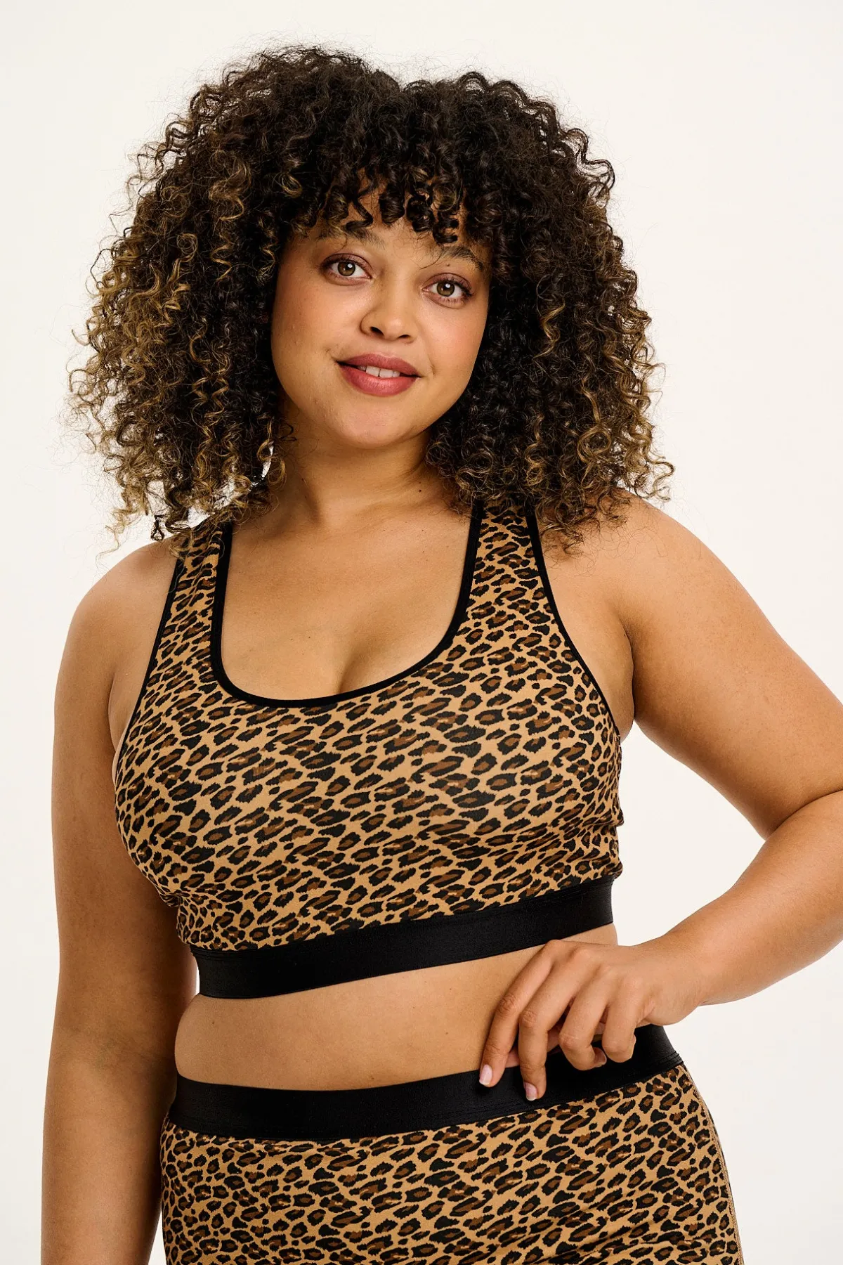 Discount Iona - Racer Back Cotton & Bamboo Crop Top in Leopard Print All Tops & Tees|All Underwear