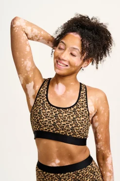 Discount Iona - Racer Back Cotton & Bamboo Crop Top in Leopard Print All Tops & Tees|All Underwear