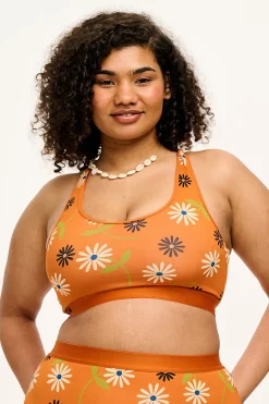 Best Iona - Racer Back Cotton & Bamboo Crop Top in Veronica Print All Tops & Tees|All Underwear
