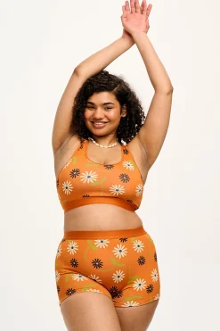 Best Iona - Racer Back Cotton & Bamboo Crop Top in Veronica Print All Tops & Tees|All Underwear