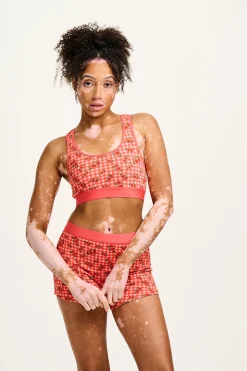 Discount Iona - Racer Back Cotton & Bamboo Crop Top in Pink Check Rosalind Print All Tops & Tees|All Underwear