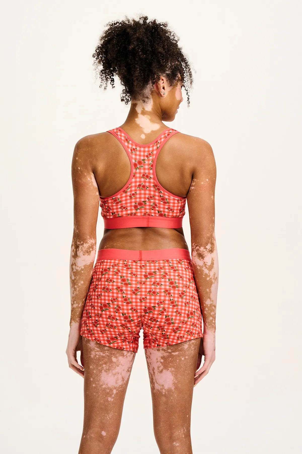 Discount Iona - Racer Back Cotton & Bamboo Crop Top in Pink Check Rosalind Print All Tops & Tees|All Underwear
