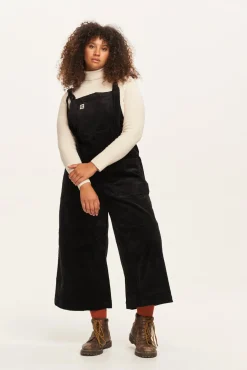 Fashion Jenny - Wide Leg Corduroy Dungarees in Black All Dungarees|Jenny - Wide Leg