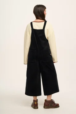Fashion Jenny - Wide Leg Corduroy Dungarees in Black All Dungarees|Jenny - Wide Leg