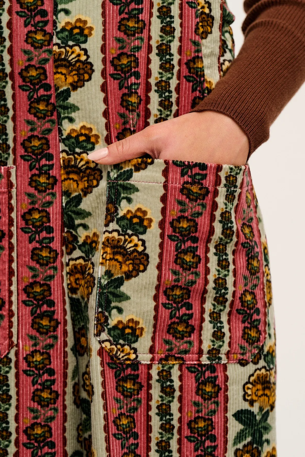 Online Jenny - Wide Leg Corduroy Dungarees in Betsy Floral Print All Dungarees|Jenny - Wide Leg