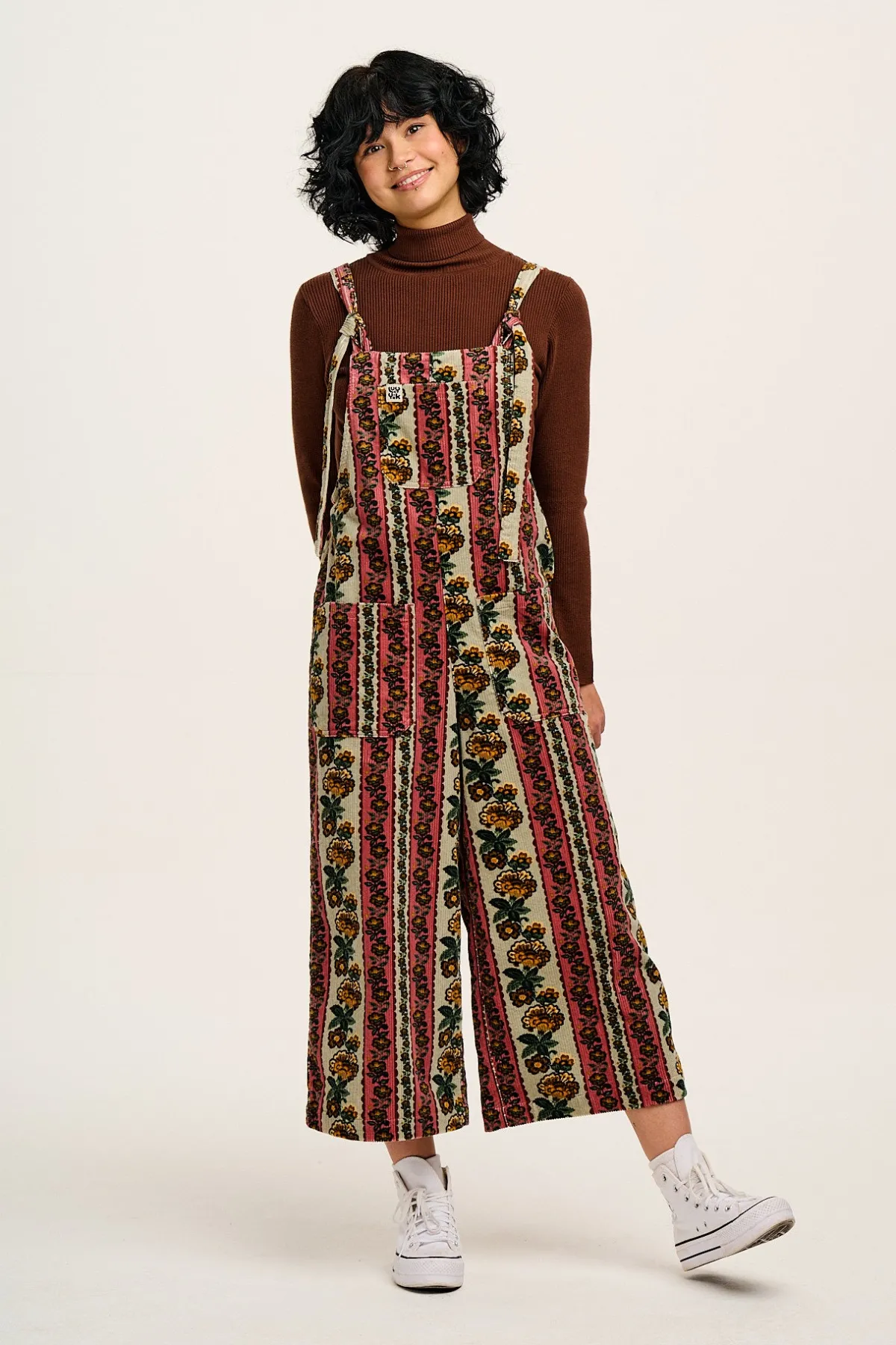 Online Jenny - Wide Leg Corduroy Dungarees in Betsy Floral Print All Dungarees|Jenny - Wide Leg